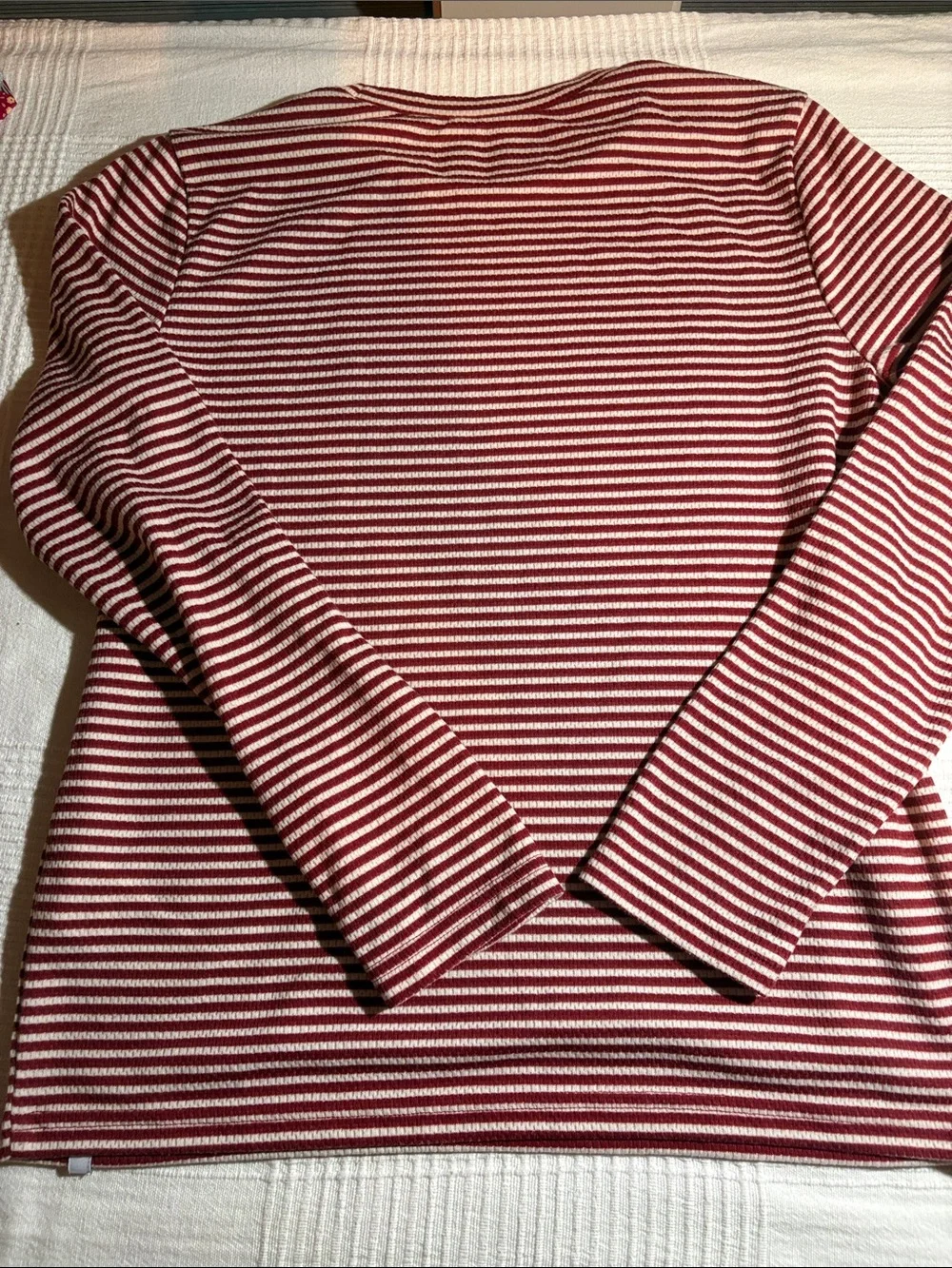 abercrombie kids Red & White Striped Long-Sleeve Top